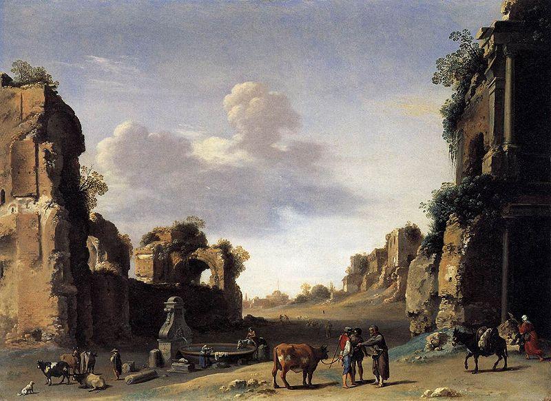 Cornelis van Poelenburch View of the Campo Vaccino oil painting picture